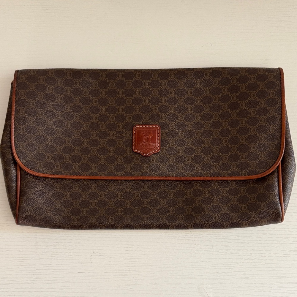 Celine Brown Leather Clutch